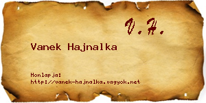 Vanek Hajnalka névjegykártya